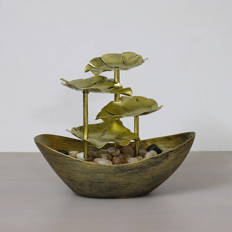 Buddha Stones蓮の葉型 滝 噴水 卓上装飾品 LEDライト付き ホームオフィス デスクトップ装飾 - image 27