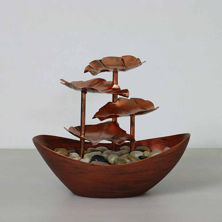 Buddha Stones蓮の葉型 滝 噴水 卓上装飾品 LEDライト付き ホームオフィス デスクトップ装飾 - image 21