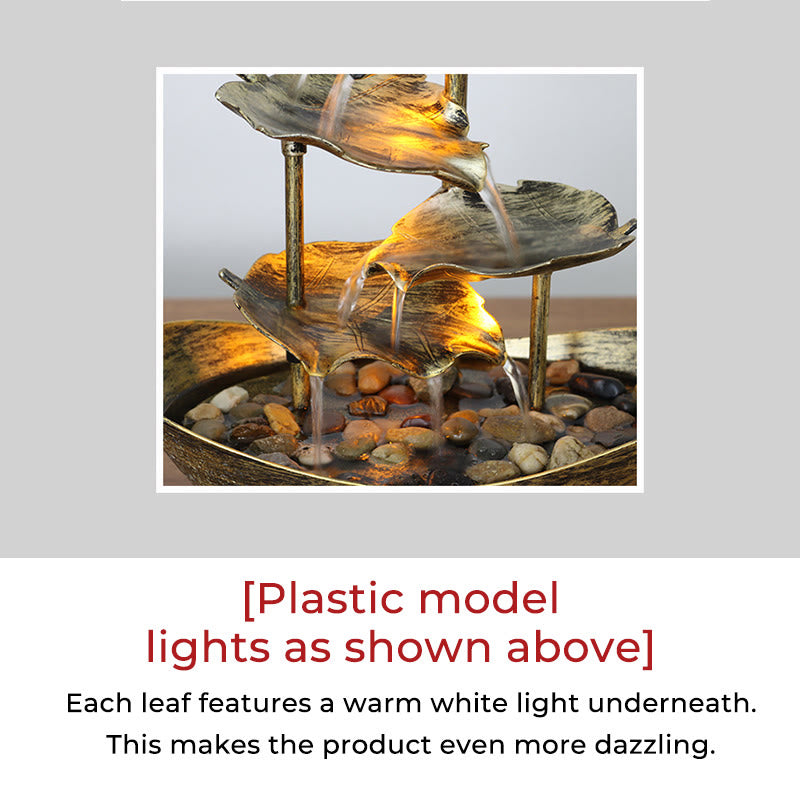 Buddha Stones蓮の葉型 滝 噴水 卓上装飾品 LEDライト付き ホームオフィス デスクトップ装飾 - image 18