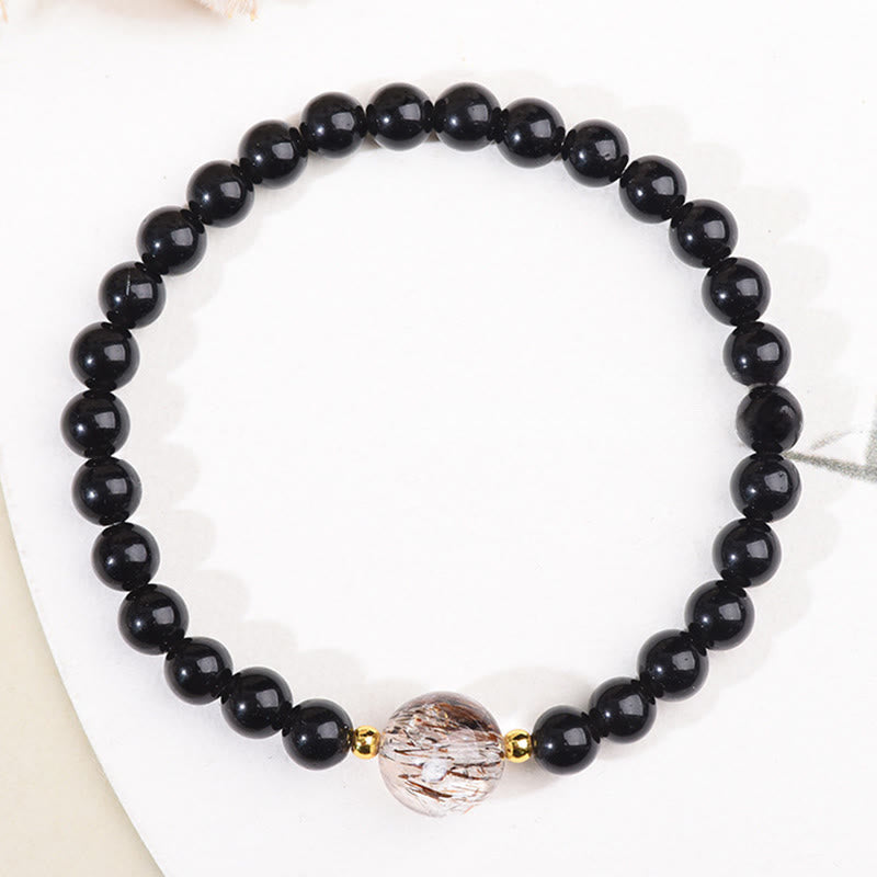 Buddha Stonesタイガーアイ ブラックオブシディアン 勇気ビーズブレスレット - image 8