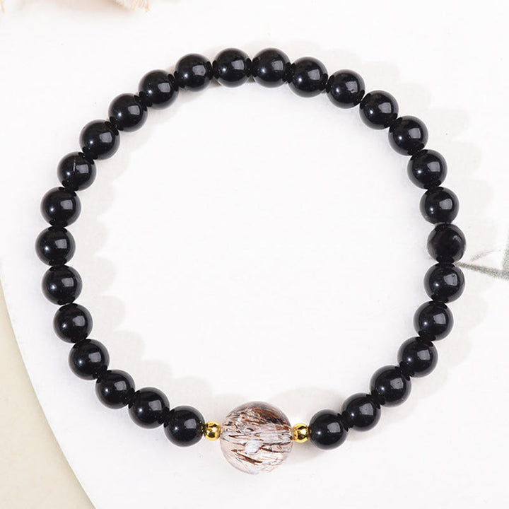 Buddha Stonesタイガーアイ ブラックオブシディアン 勇気ビーズブレスレット - image 8