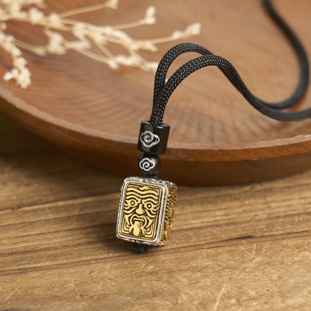Buddha Stonesチベット ザキラム 富の守護女神 ロープ スクエア ネックレス ペンダント - ザキラム - image 1