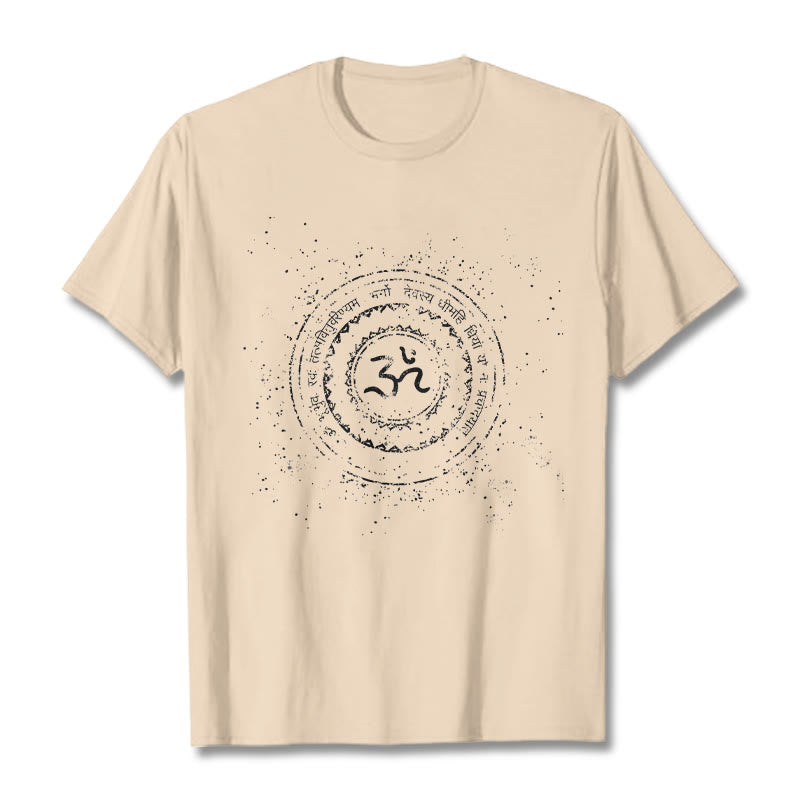 Buddha Stones曼荼羅オームシンボルマントラ柄TシャツコットンTシャツ - ビスク - 2XL - image 8