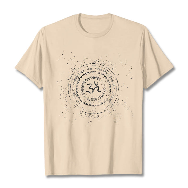 Buddha Stones曼荼羅オームシンボルマントラ柄TシャツコットンTシャツ - ビスク - 2XL - image 8