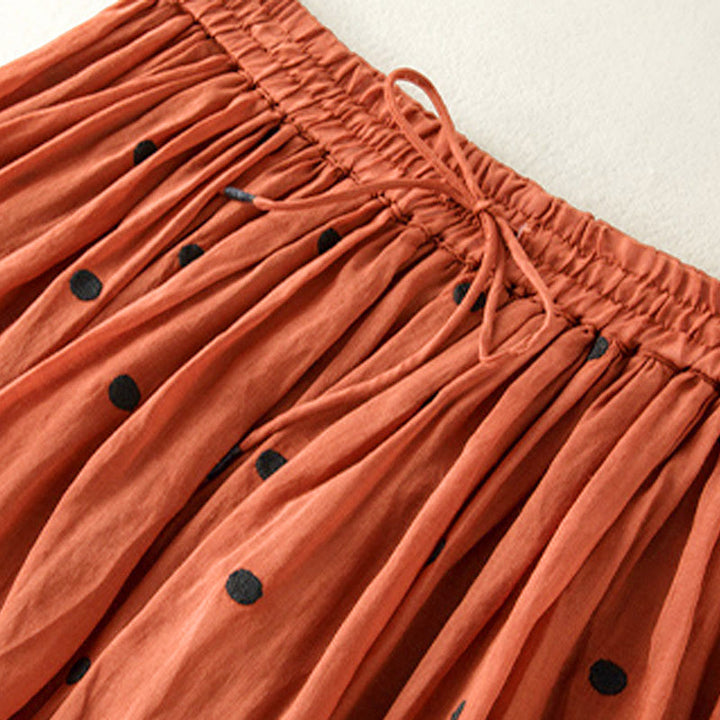 Buddha Stonesの芸術的なヴィンテージドット柄レディースプリーツスカート - image 39