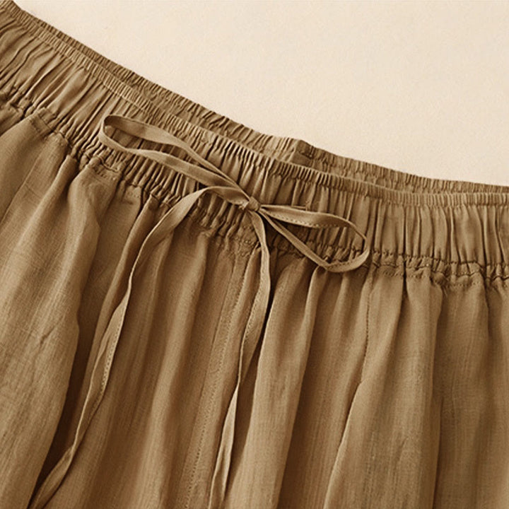 Buddha Stonesカジュアル ルーズ ダブルレイヤー 7-8丈 クロップドパンツ レディース パンツ ポケット付き - image 4