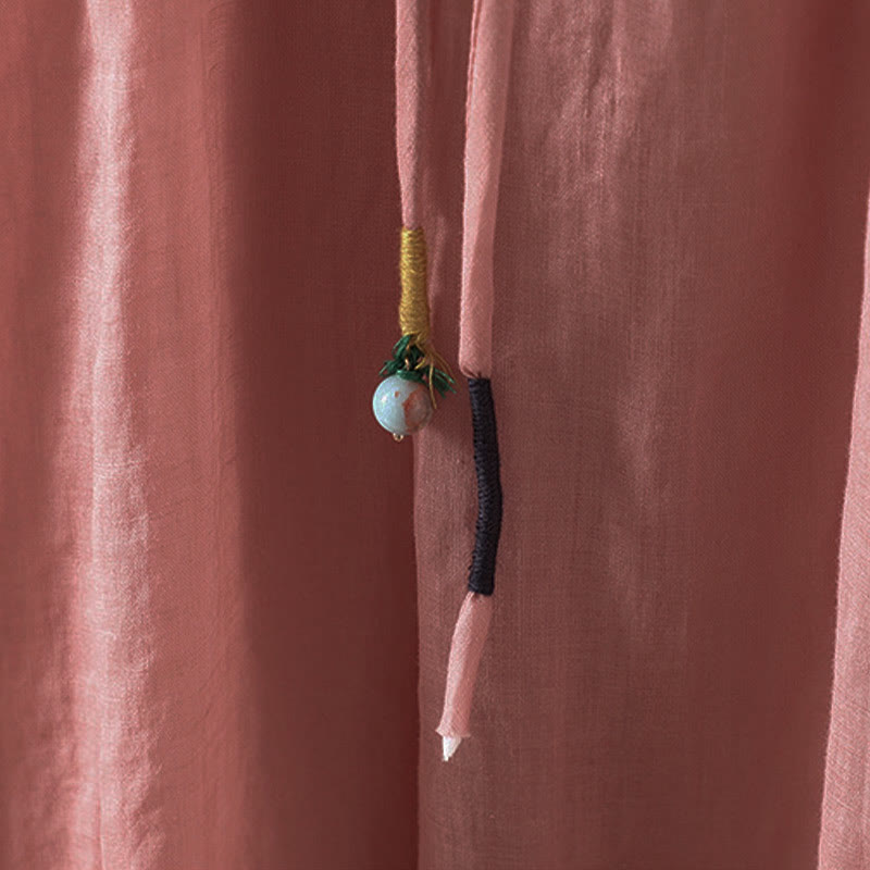 Buddha Stones夏 レトロ 純色 タッセルデザイン レディース スカート ポケット付き - image 12