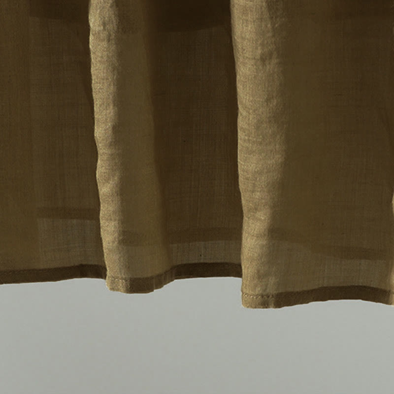 Buddha Stones夏 レトロ 純色 タッセルデザイン レディース スカート ポケット付き - image 1