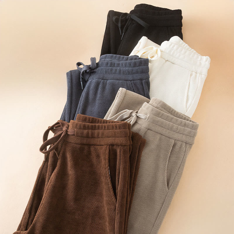 Buddha Stonesレディース 秋冬 ピュアカラー ワイドレッグ コットンパンツ ポケット付き - image 18