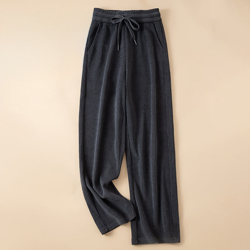 Buddha Stonesレディース 秋冬 ピュアカラー ワイドレッグ コットンパンツ ポケット付き - ミッドナイトブルー - US14、 UK/AU18、 EU46 (4XL) - image 0