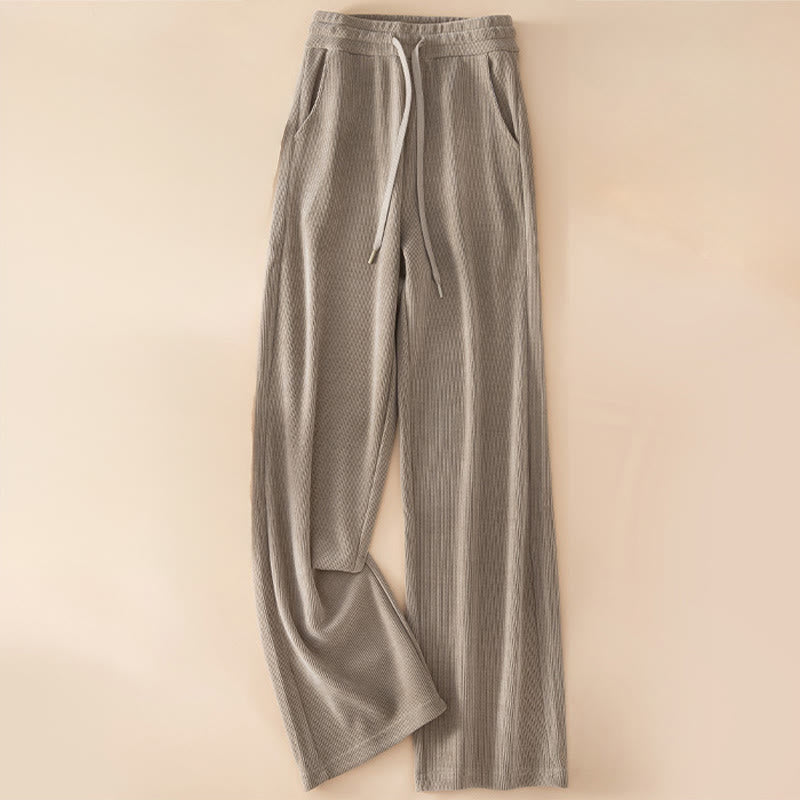 Buddha Stonesレディース 秋冬 ピュアカラー ワイドレッグ コットンパンツ ポケット付き - タン - US14、 UK/AU18、 EU46 (4XL) - image 12