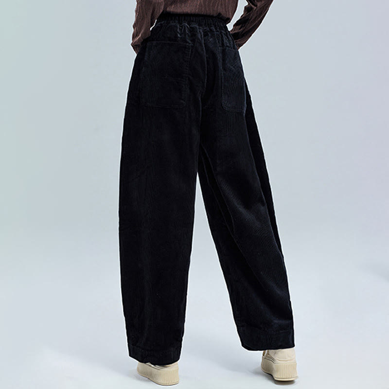 Buddha Stonesレディース 秋冬 無地 アンクル丈 シンプルデザイン コーデュロイ コットンパンツ ポケット付き - image 4