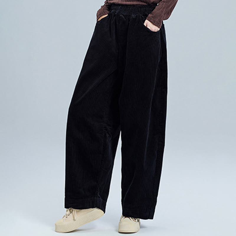 Buddha Stonesレディース 秋冬 無地 アンクル丈 シンプルデザイン コーデュロイ コットンパンツ ポケット付き - image 6