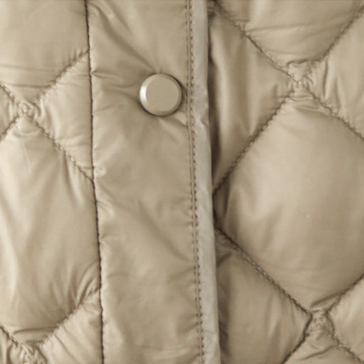 Buddha Stonesレディース 秋冬 長袖 ダイヤモンドキルティングデザイン コットン サーマルジャケット ポケット付き - image 11