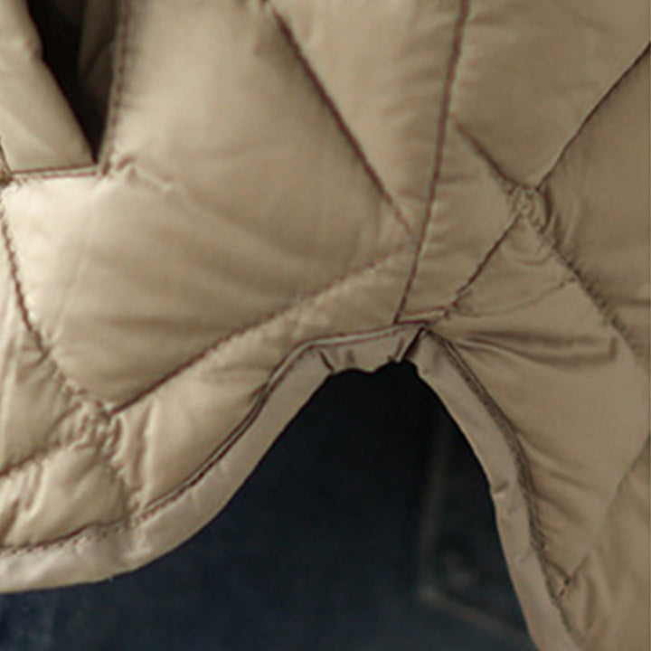 Buddha Stonesレディース 秋冬 長袖 ダイヤモンドキルティングデザイン コットン サーマルジャケット ポケット付き - image 10