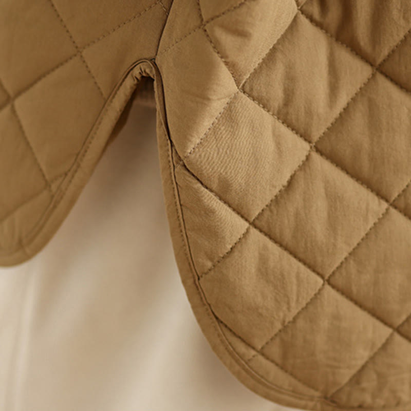 Buddha Stonesレディース ボタンデザイン コットン サーマル ダイヤモンドキルティング 長袖 ジャケット ポケット付き - image 9