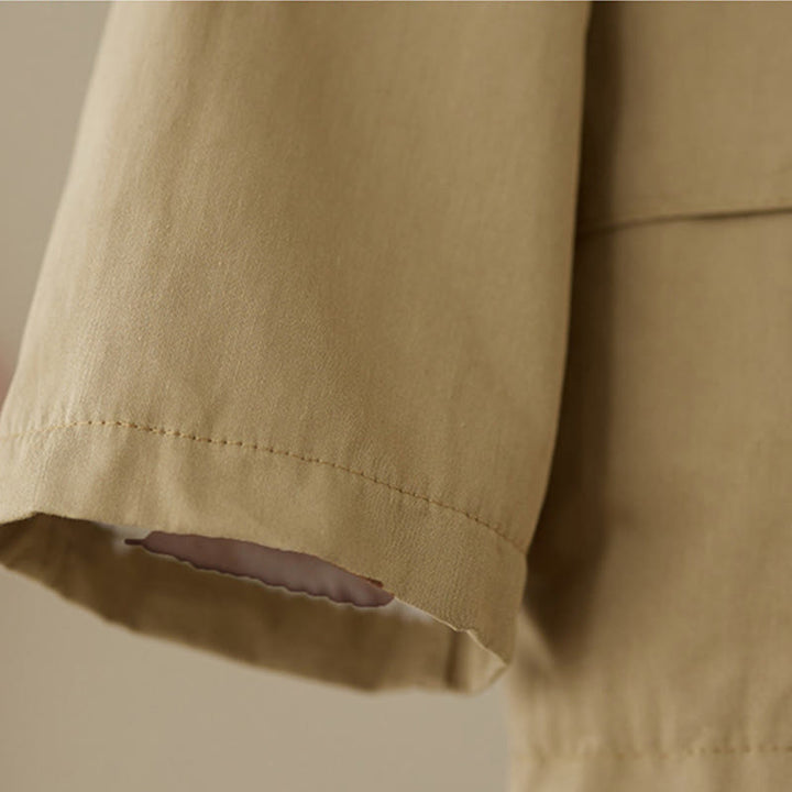 Buddha Stonesレディース 無地 長袖 パーカー コットン サーマル フリース裏地 ポケット付き ジャケット - image 3