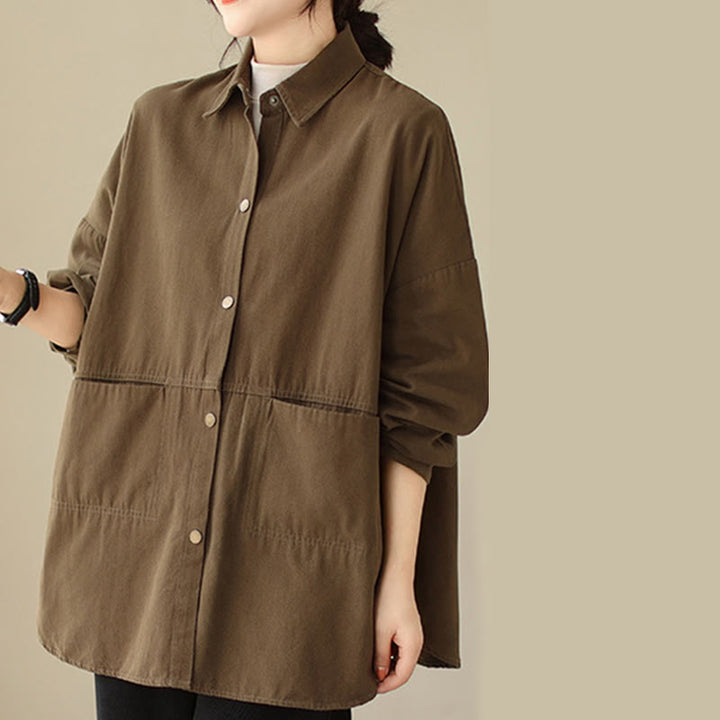 Buddha Stonesカジュアル 無地 レディース 長袖 ジャケット ポケット付き - image 26