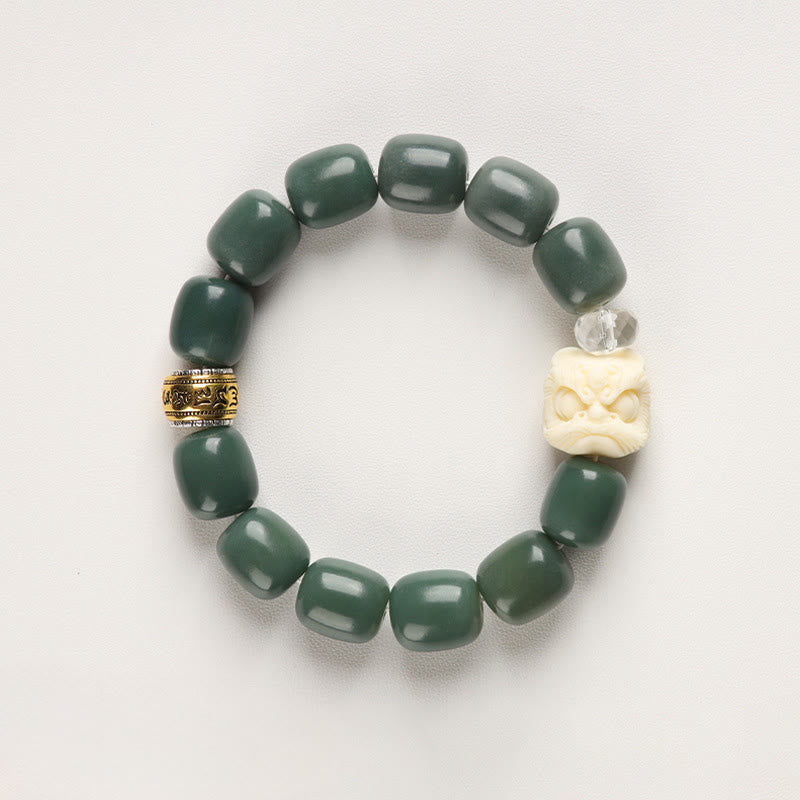 Buddha Stonesの種子オーム・マニ・パドメ・フムライオンヘッド平和ブレスレット - image 1