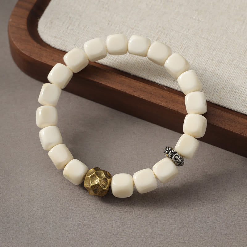 Buddha Stones菩提樹種子槌目銅真鍮カームブレスレット - image 1