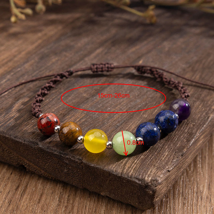 Buddha Stones天然石各種 クリスタル タイガーアイ アメジスト 勇気ロープブレスレット - image 8