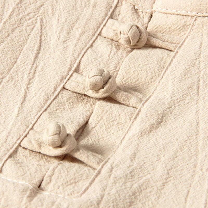 Buddha Stones純色長袖トップスパンツ服メンズセット - image 3