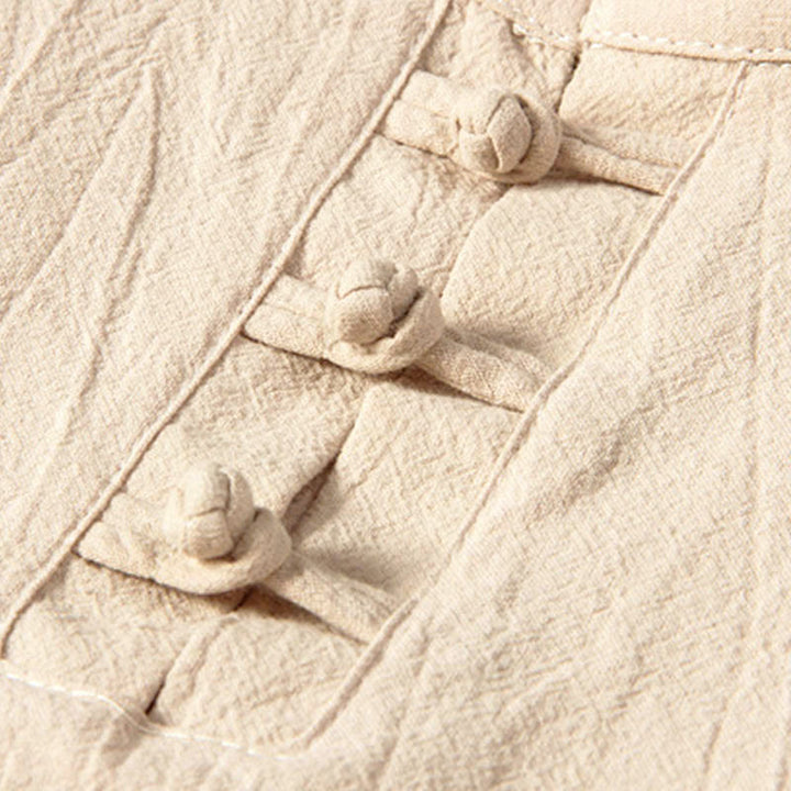 Buddha Stones純色長袖トップスパンツ服メンズセット - image 3