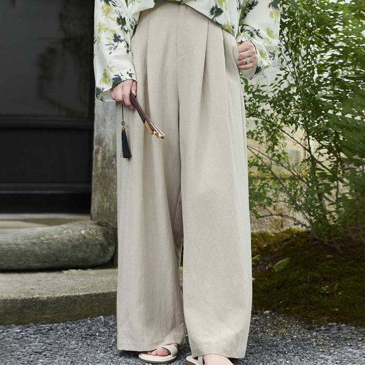 高齢者向けポケット付き、Buddha Stones無地アンクル丈レディースパンツ - リネン - US14、 UK/AU18、 EU46 (2XL) - image 0