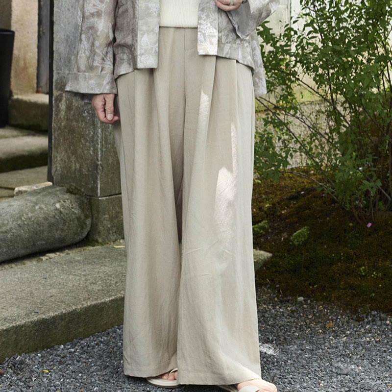 高齢者向けポケット付き、Buddha Stones無地アンクル丈レディースパンツ - image 2
