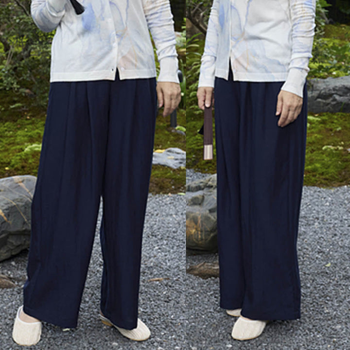 高齢者向けポケット付き、Buddha Stones無地アンクル丈レディースパンツ - image 30