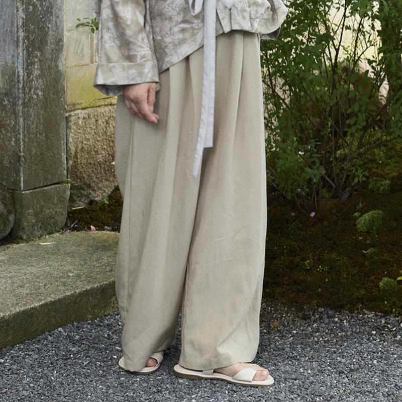 高齢者向けポケット付き、Buddha Stones無地アンクル丈レディースパンツ - image 1
