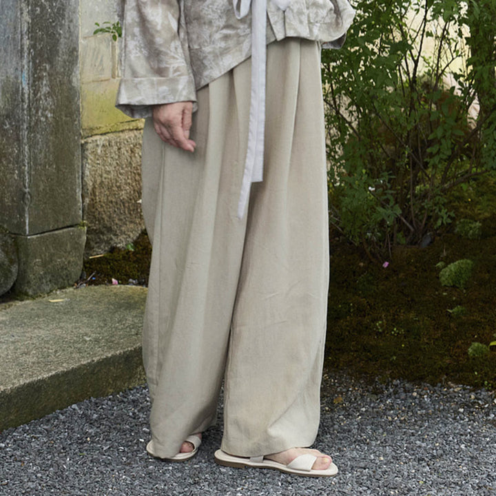高齢者向けポケット付き、Buddha Stones無地アンクル丈レディースパンツ - image 1
