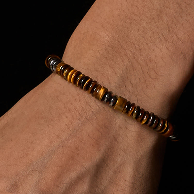 Buddha Stonesスモール ブラックオブシディアン グリーンアベンチュリン グレージャスパー タイガーアイ 強さのロープブレスレット - image 21