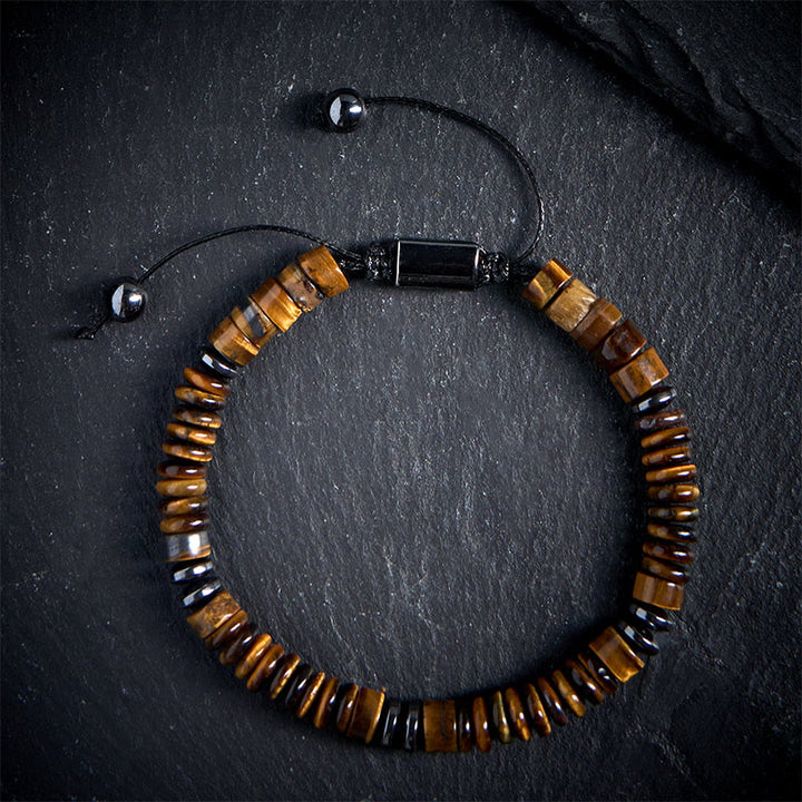 Buddha Stonesスモール ブラックオブシディアン グリーンアベンチュリン グレージャスパー タイガーアイ 強さのロープブレスレット - タイガーアイ（手首周り：15～20cm） - image 19