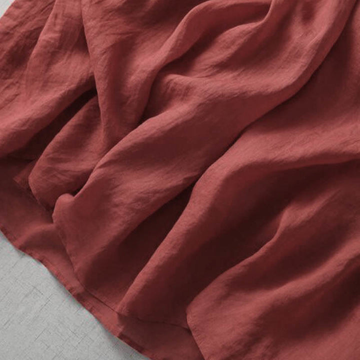 Buddha Stones刺繍パッチワークロングパフスリーブドローストリングミディドレス（ポケット付き） - image 9