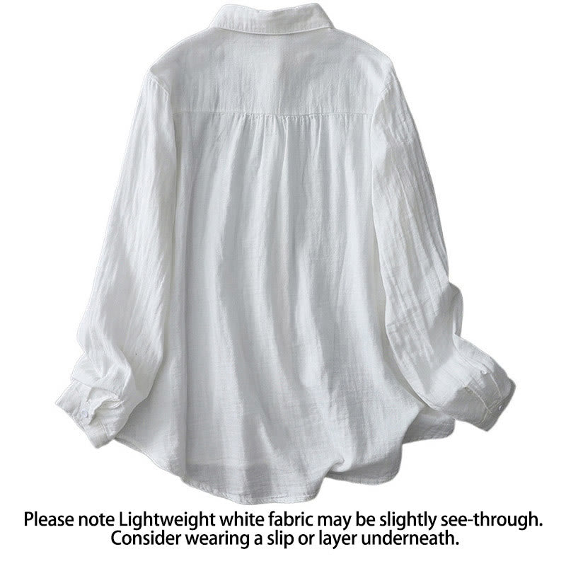 Buddha Stones秋 タンポポ 花 ボタン 長袖 レディース コットンシャツ - image 3