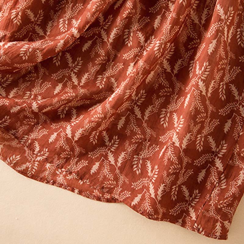 Buddha Stonesハーフスリーブ カラーコントラスト 花柄 ミディドレス ポケット付き - image 24