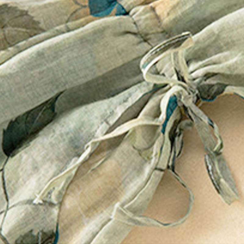 Buddha Stonesハーフスリーブ カラーコントラスト 花柄 ミディドレス ポケット付き - image 11