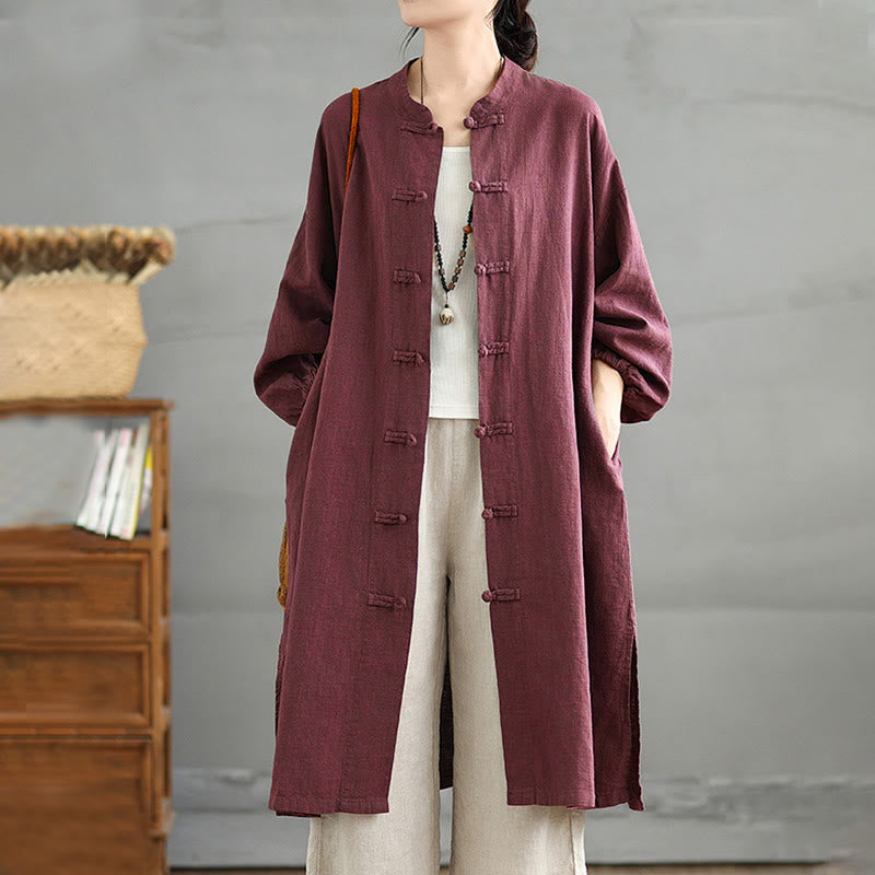 Buddha Stonesカジュアル カエルボタン レディースコート ポケット付き - 紫 - US12、 UK/AU16、 EU44 (2XL) - image 0