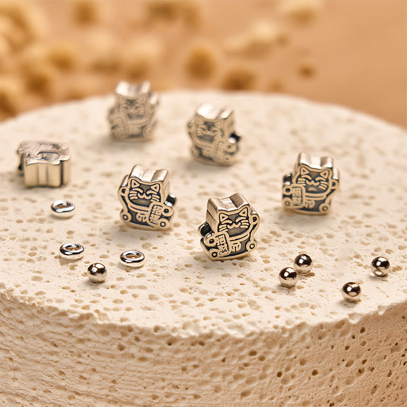 Buddha Stones925スターリングシルバー オレンジタビーキャット イエローカルセドニー ポジティブブレスレット - image 5