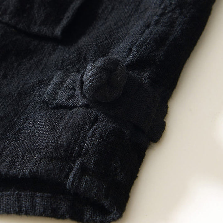 Buddha Stones秋冬 無地 長袖 ボタン メンズ ラミー コットン シャツ ポケット付き - image 8