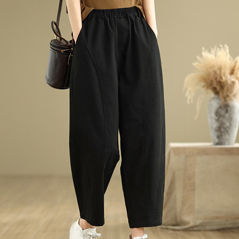 Buddha Stonesカジュアル 伸縮性ウエスト レディース ポリエステル ハーレムパンツ ポケット付き - 黒 - US8-10，UK/AU12-14，EU40-42 (2XL) - image 9