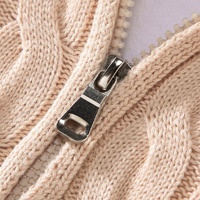 Buddha Stones冬用テクスチャードハイネックジッパーデザインメンズ長袖コットンセーター - image 9