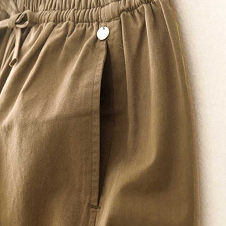 Buddha Stones無地 7-8丈 レディース ハーレム コットンパンツ ポケット付き - image 2