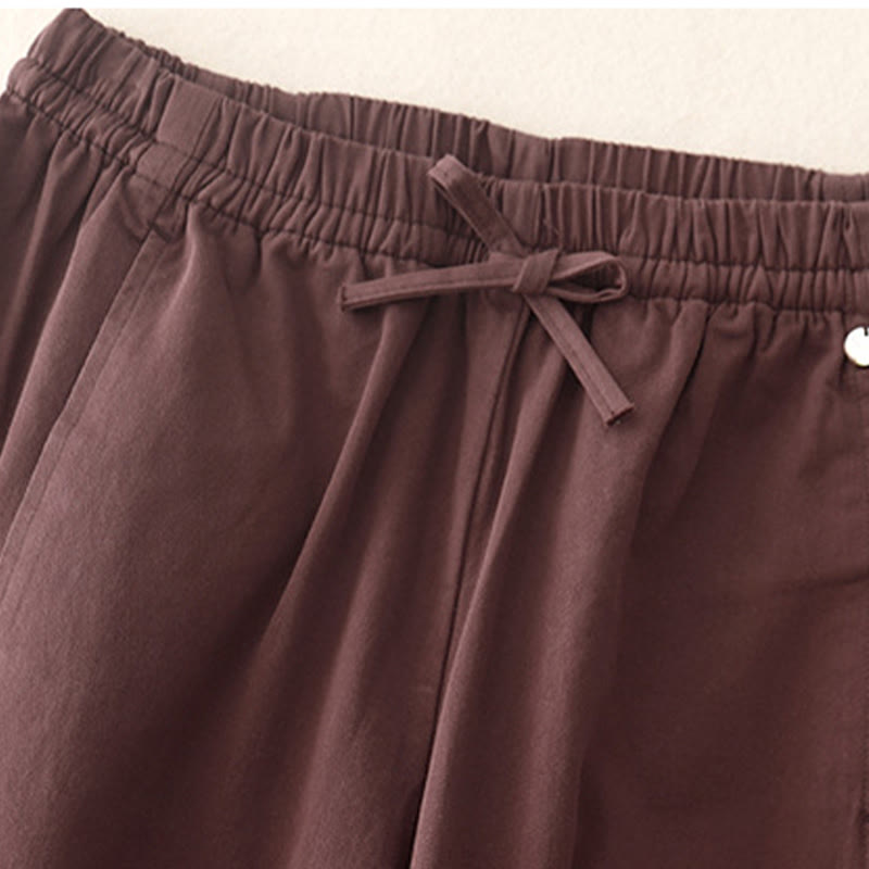 Buddha Stones無地 7-8丈 レディース ハーレム コットンパンツ ポケット付き - image 12