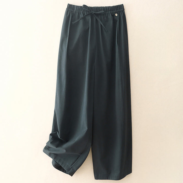 Buddha Stones無地 7-8丈 レディース ハーレム コットンパンツ ポケット付き - ダークスレートグレー - US8-10，UK/AU12-14，EU40-42 (2XL) - image 17