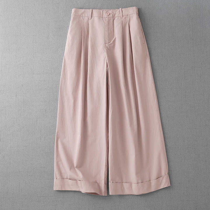 Buddha Stonesカジュアル 無地 ポリエステル レディース 7-8丈 ワイドレッグパンツ ポケット付き - ミスティローズ - US14、 UK/AU18、 EU46 (2XL) - image 0