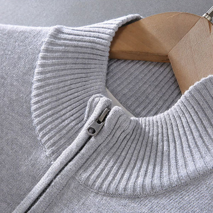 Buddha Stonesリブ編み 無地 裾デザイン メンズ モックネック 長袖 ピュアコットン セーター - image 5