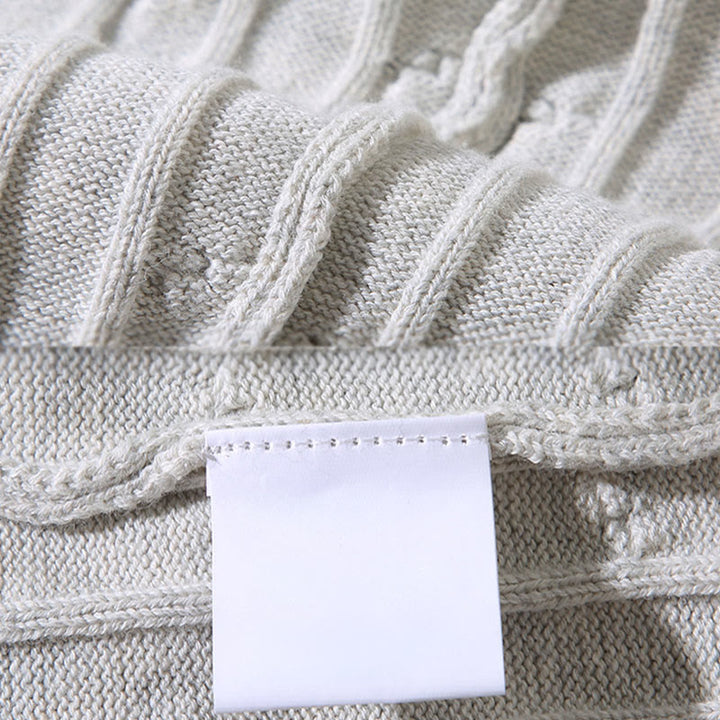 Buddha Stonesケーブルニットデザインメンズクルーネック長袖ピュアコットンセーター - image 11