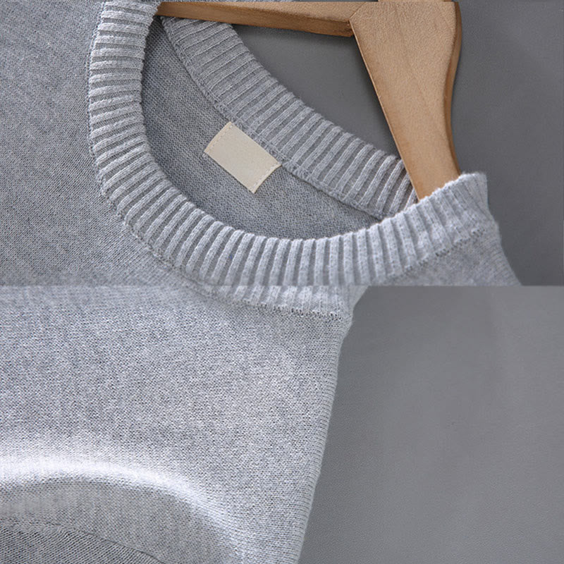 Buddha Stonesリブデザイン ピュアコットン サーマル メンズ クルーネック 長袖 セーター - image 7